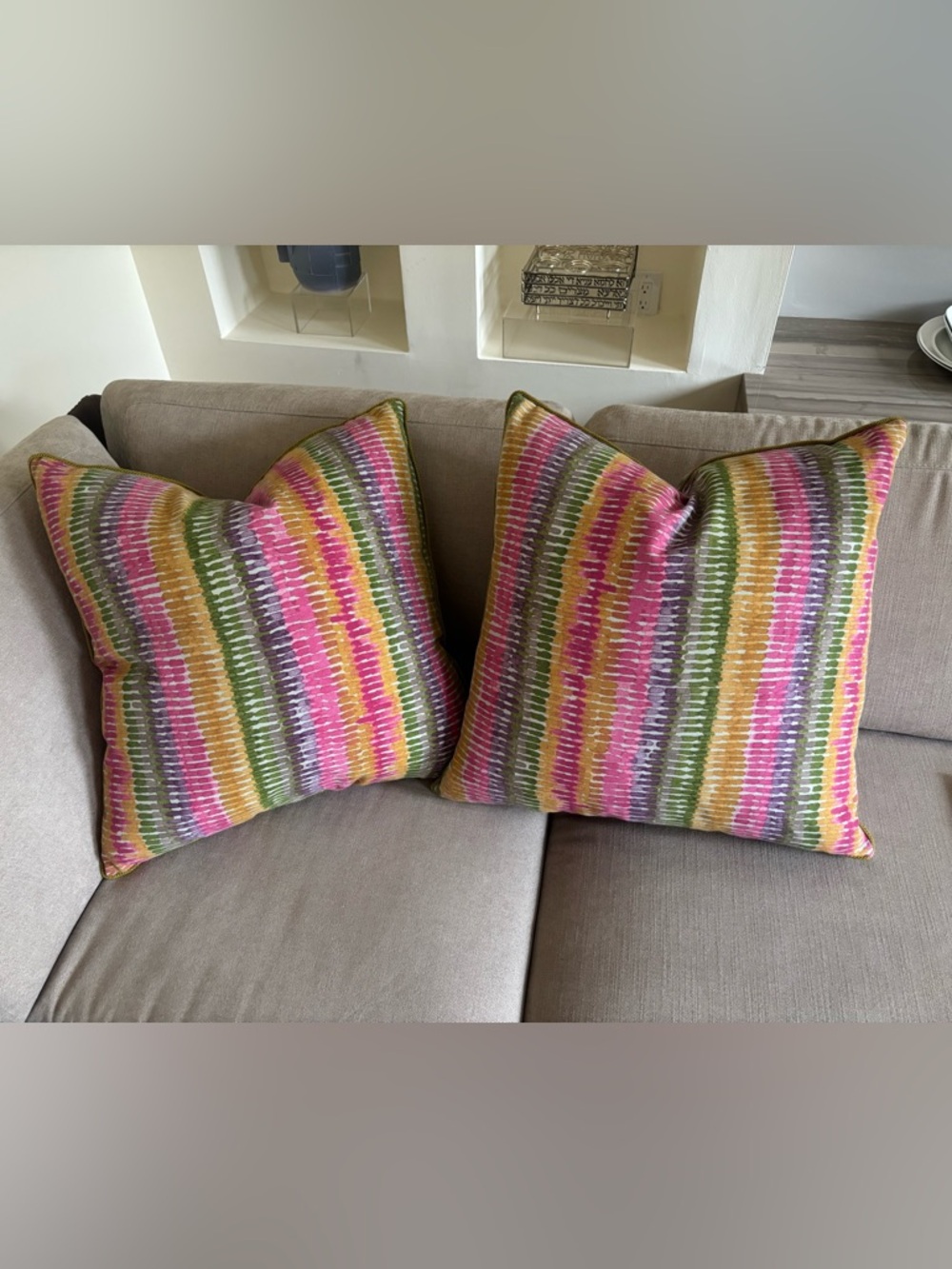 Multicolor Decorative Throw Pillow cover - Vibrant rainbow Stripe Accent 20x20